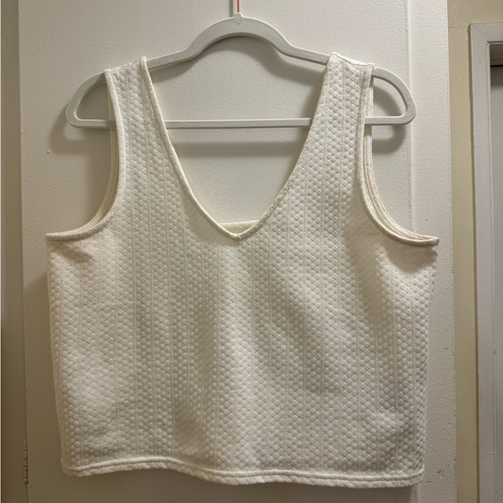 Madewell Jacquard Peekaboo Back Crop Tank | Size: M